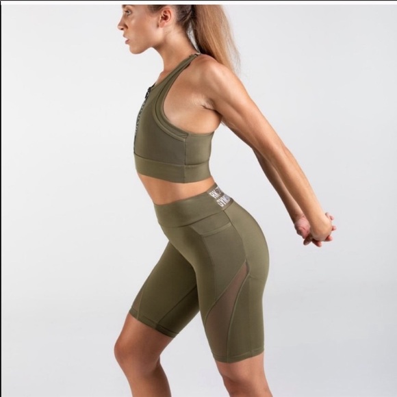 Gymshark Olive Green Biker Shorts - Picture 6 of 7